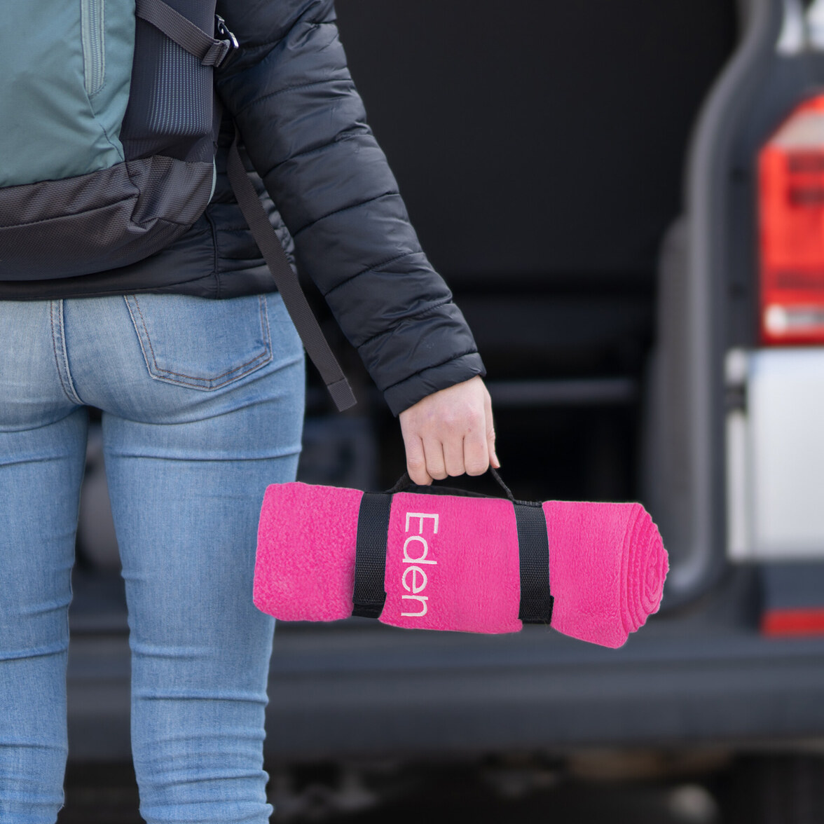 Manta viaje bordada - Imagen 4