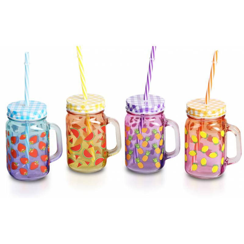 JARRA DE CRISTAL CON CAÑA FRUITS