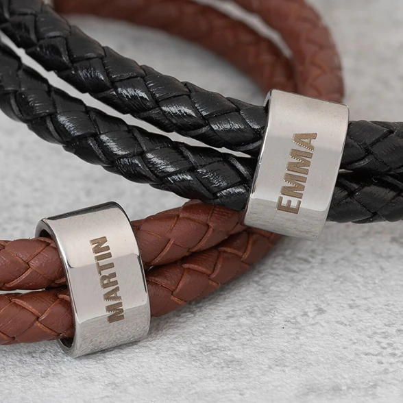Pulseras de cuero Trenzadas personalizadas - Imagen 3