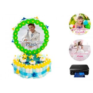 Tarta de golosinas oblea Personalizada 3 bases