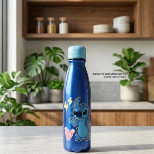 botella aluminio azul stich