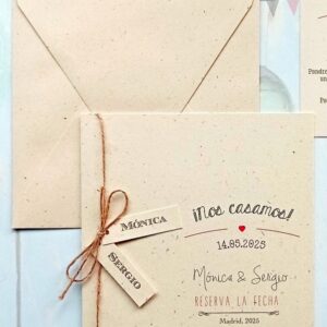 Invitación boda Reciclada y rústica