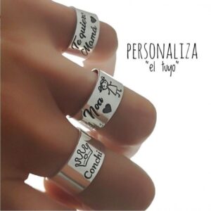 Sortija personalizada niño/a nombre plata