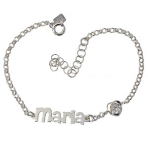 Pulsera personalizada nombre corazón circonita