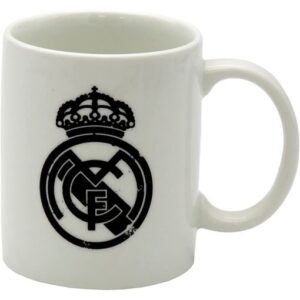 Taza Real Madrid Blanco Escudo Negro