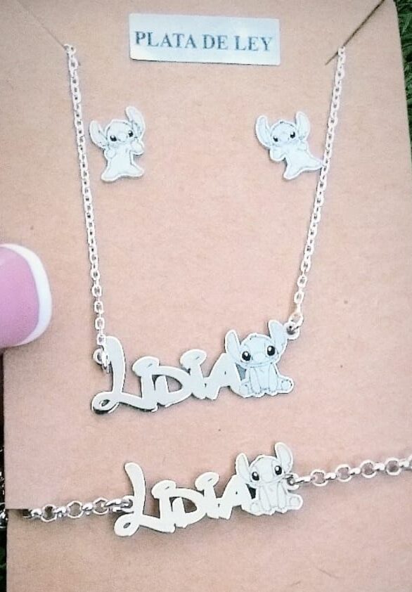 Conjunto plata Stitch