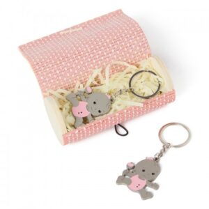 Llavero sonajero con caja bambú